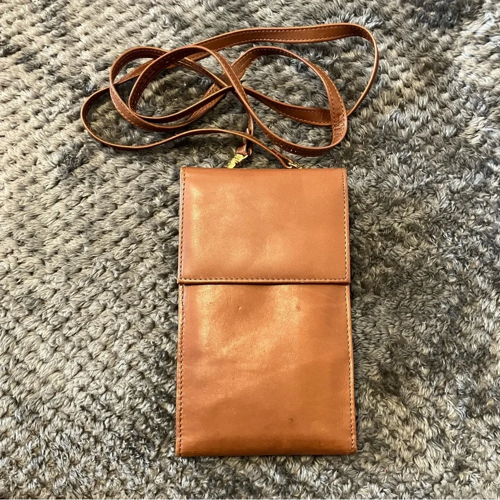 Vintage Macro Bag‎ Brown Cowhide Leather Crossbody Wallet With Adjustable Strap